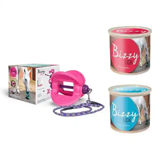 Bizzy Horse Toy & Treat Bundle: Pink Ball