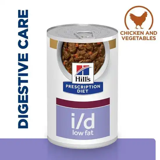 Hill's PRESCRIPTION DIET i/d Digestive Care Low Fat Wet Dog Food Stew Flavoured with Chicken & Vegetables 12 x 354g Cans 15944