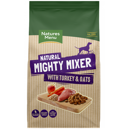 Natures Menu Natural Mighty Mixer Adult Dry Dog Food with Turkey & Oats 2kg 18148