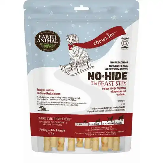 Earth Animal No Hide The Feast Stix Dog Chews 10 Pieces 19096