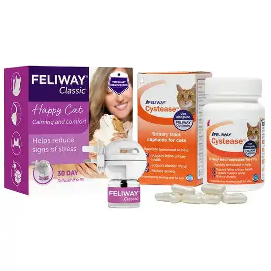FELIWAY Calming & Urinary Tract Support Bundle for Cats: Classic Diffuser Starte 19001