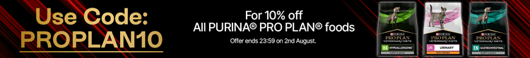 Use Code PROPLAN10 for 10% off all Purina Pro Plan foods*