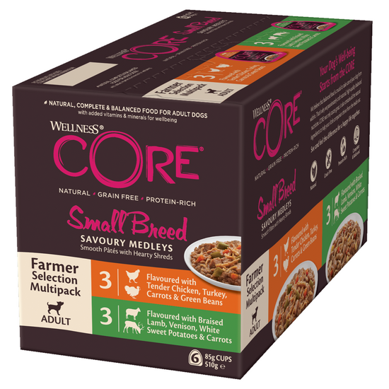 Wellness Core Small Breed Adult Wet Dog Food Savoury Medleys Farmer Selection Mu 17025