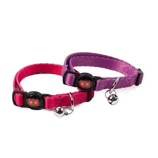 Doodlecat Cat Collar Duo Set Fuchsia & Blush 18836