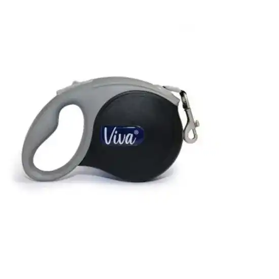 Ancol Viva Retractable 5m Black Dog Lead 16919