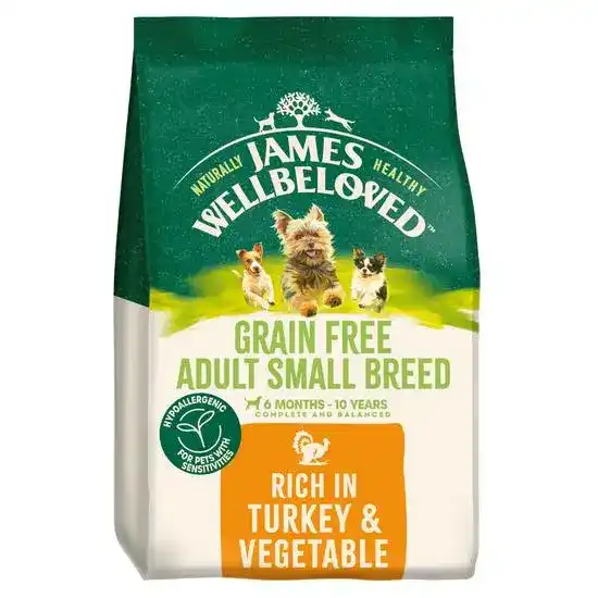 James Wellbeloved Grain Free Small Breed Adult Dry Dog Food Turkey & Vegetables 18598