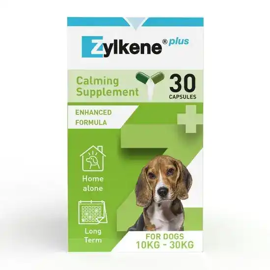 Zylkene Plus Calming Supplement Capsules for Medium Dogs (10kg-30kg) 225mg 30 Capsules 16191