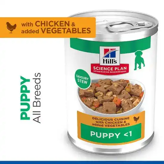 Hill's Science Plan Puppy Wet Dog Food Chicken & Vegetable Stew 12 x 363g Cans 20260