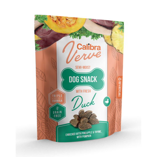 Calibra Verve Semi-Moist Snack Treats for Dogs with Fresh Duck 1 x 150g 16267