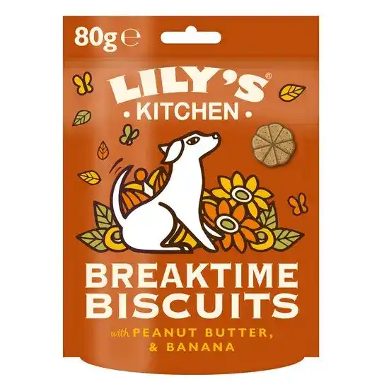 Lily's Kitchen Adult Peanut Butter & Banana Breaktime Biscuits for Dogs 3 x 80g 17903