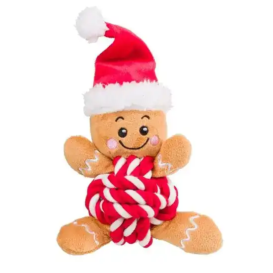 House of Paws Gingerbread Rope Ball Dog Toy 18690