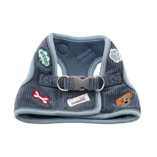 Doodlebone Dinky Dog Snappy Harness for Small Dogs & Puppies Blue Cord 18825
