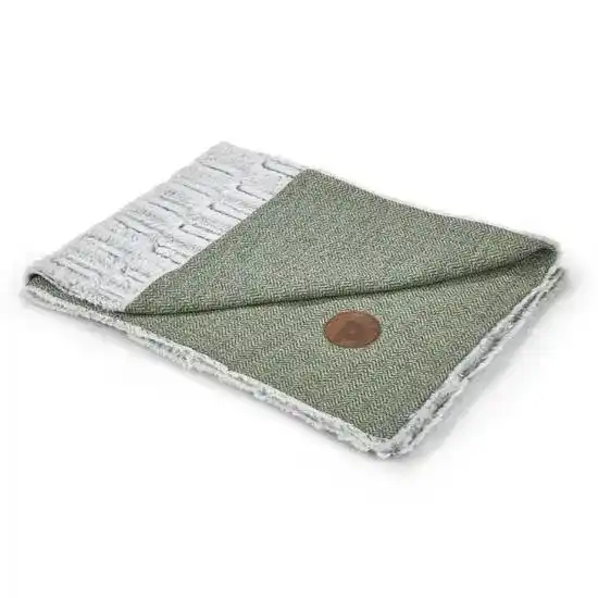 Petface Pet Comforter Blanket Sage Green Herringbone 18435