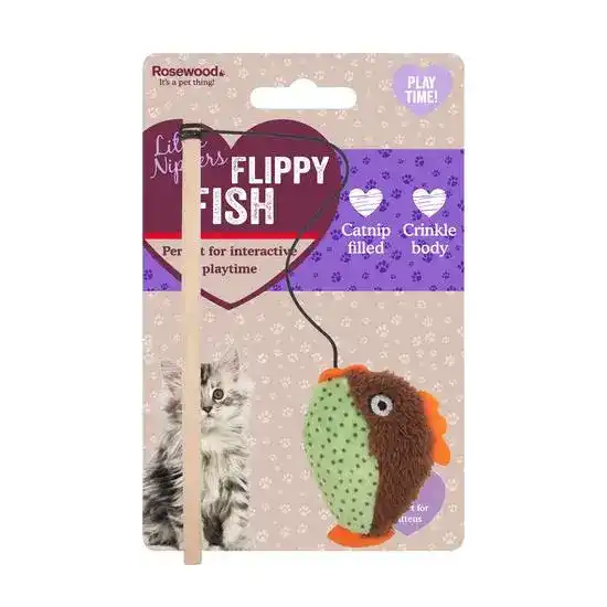 Little Nippers Flippy Fish Teaser Kitten Toy 20071