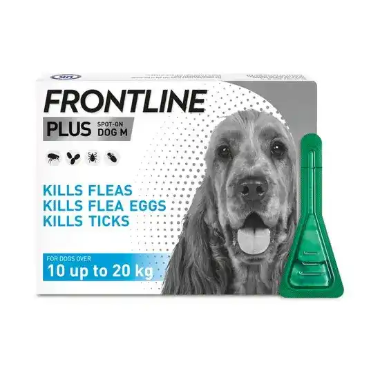 FRONTLINE PLUS Spot-On Flea and Tick Treatment for Medium Dogs (10kg-20kg) 9988