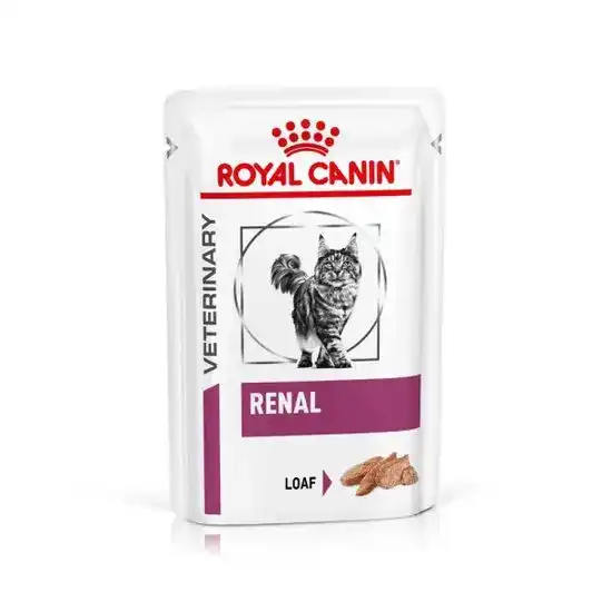ROYAL CANIN Veterinary Health Nutrition Renal Wet Cat Food Loaf 85g Pouches 15895