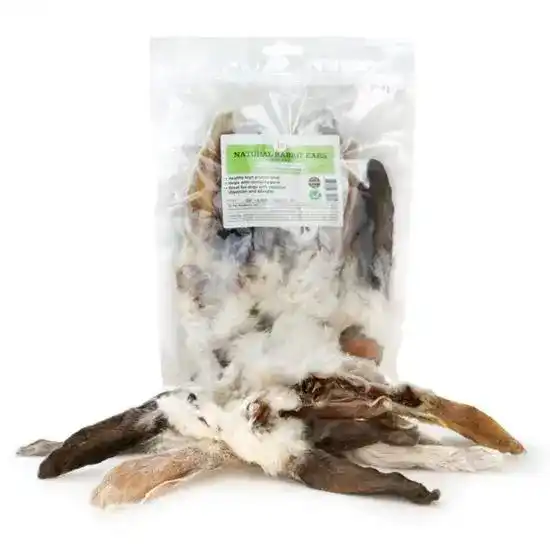 JR Pet Products Rabbit Ears with Hair Treats for Dogs 1 x 100g 18874