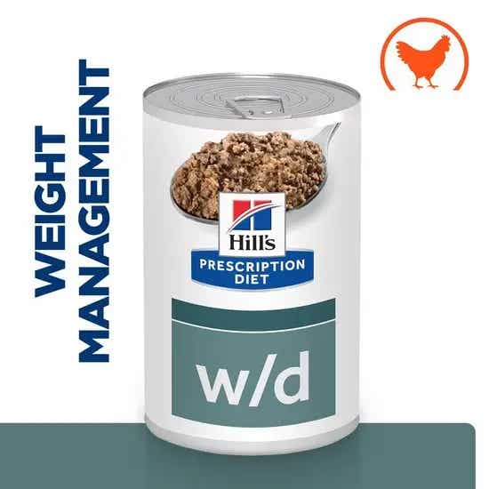 Hill's W/D Diabetes Care Prescription Wet Dog Food Cans 12 x 370g