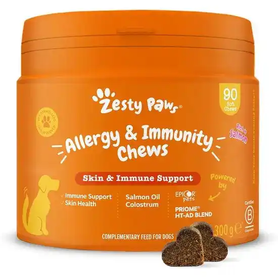 Zesty Paws Allergy & Immunity Chews for Dogs Rich in Salmon 18043