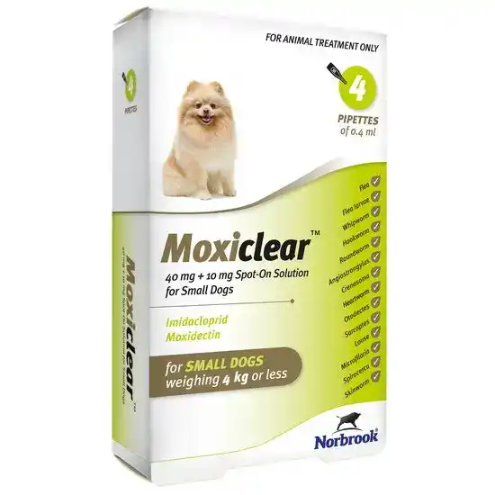 Moxiclear Spot-On Solution for Small Dogs 40mg + 10mg (Under 4kg) 16541