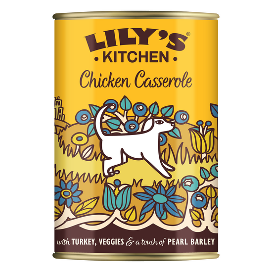 Lily's Kitchen Adult Chicken & Turkey Casserole Wet Dog Food 6 x 400g Cans 17675