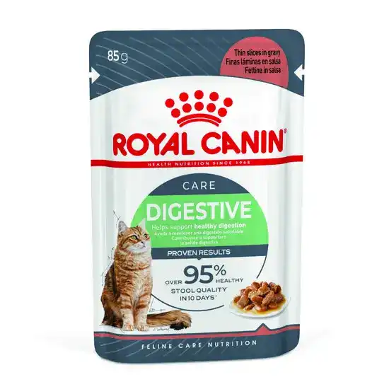 ROYAL CANIN Adult Digestive Care Wet Cat Food with Thin Slices in Gravy 85g Pouches 2477