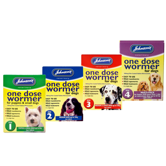Johnson's Veterinary One Dose Wormer Tablets for Dogs 18563