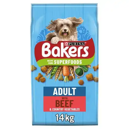 Bakers 100% Complete Adult Dry Dog Food with Tasty Beef & Country Vegetables 16190