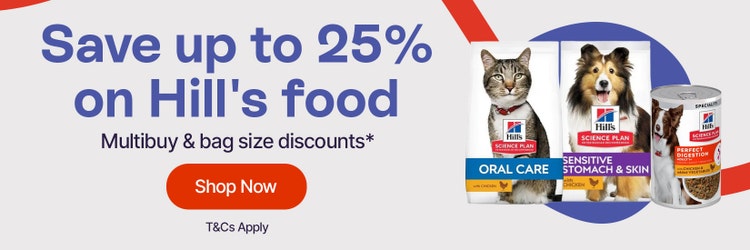 Save up to 25% on Hill's food - Multibuy & bag size discounts