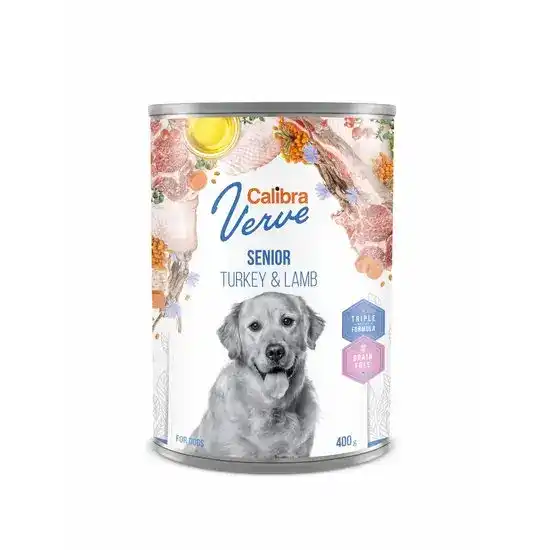 Calibra Verve Grain Free Senior Wet Dog Food Turkey & Lamb 6 x 400g Cans 16247