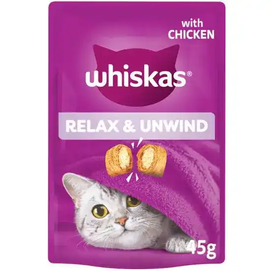 Whiskas Relax & Unwind Adult Cat Treats with Chicken 8 x 45g 18417