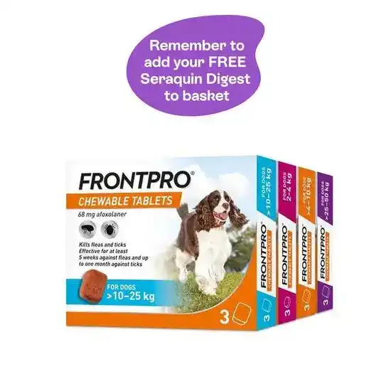 FRONTPRO Chewable Tablets Flea & Tick Treatment for Dogs 3 Tablets 18589