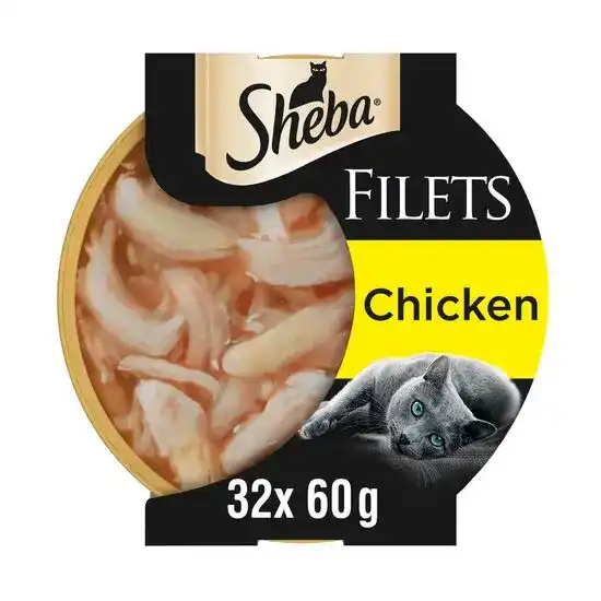 Sheba Filets Adult Wet Cat Food with Chicken in Gravy 32 x 60g Trays 17980