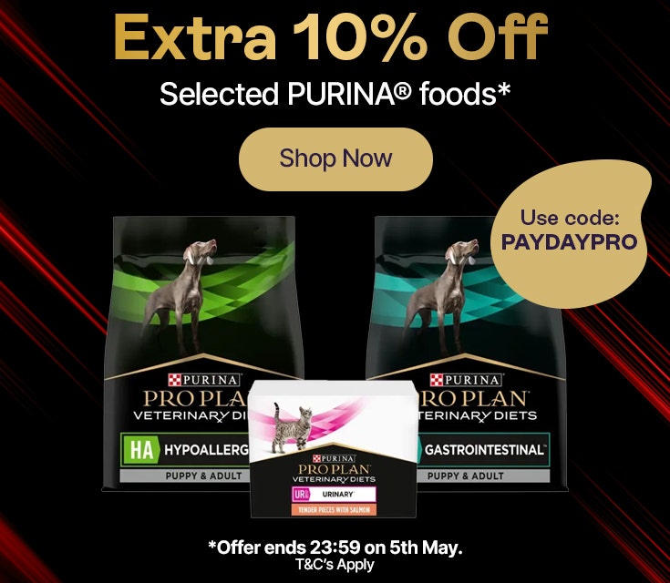 Extra 10% Off Selected Purina foods* - Use code: PAYDAYPRO