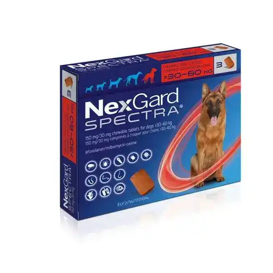 NexGard SPECTRA Chewable Tablets for Extra Large Dogs (30kg-60kg) 2412