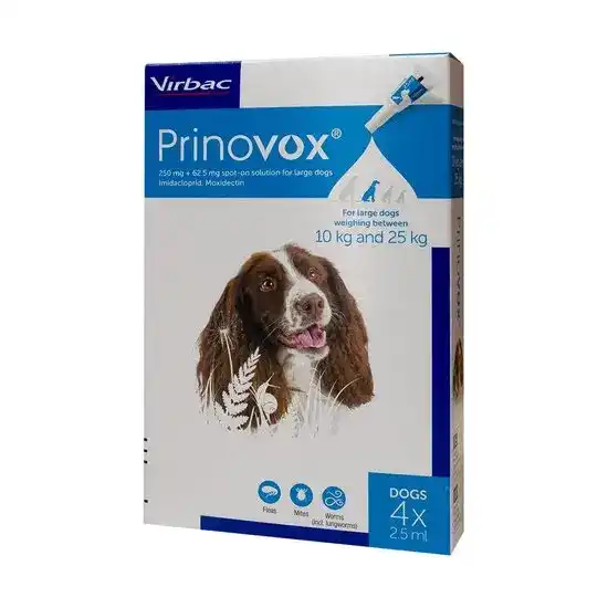 Prinovox Spot-On Solution for Large Dogs 250mg/62.5mg (10kg-25kg) 9655