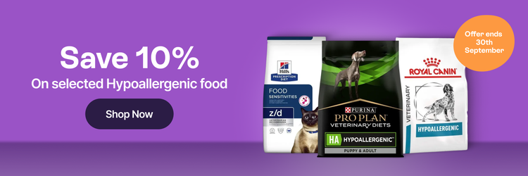 Save 10% On selected Hypoallergenic food - Shop Now - Offer ends 30th September