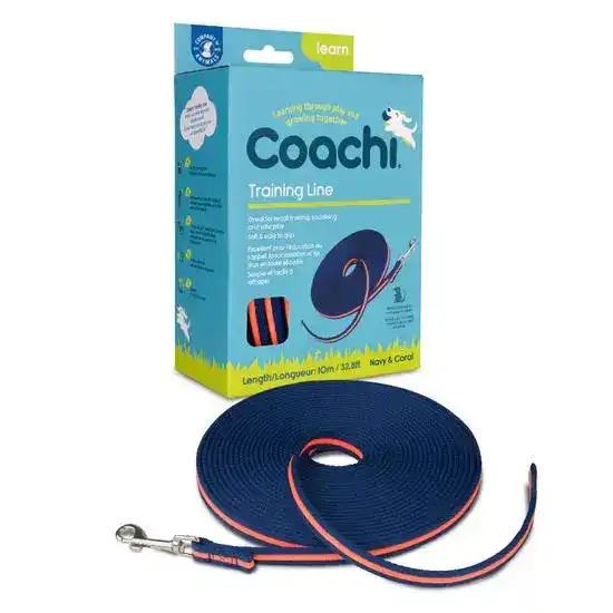 Coachi Dog Training Line Navy & Coral 10m 18739