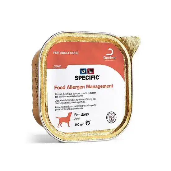 Dechra SPECIFIC CDW Adult Allergen Hypoallergenic Wet Dog Food 6 x 300g Allutrays 10404