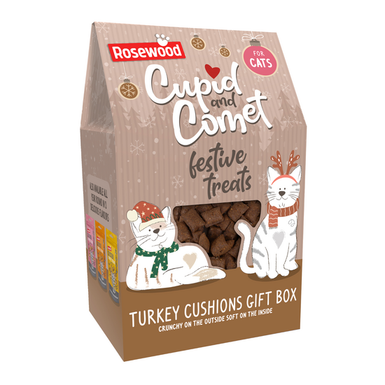 Rosewood Cupid & Comet Turkey Cushions Christmas Cat Treats 1 x 180g 19891