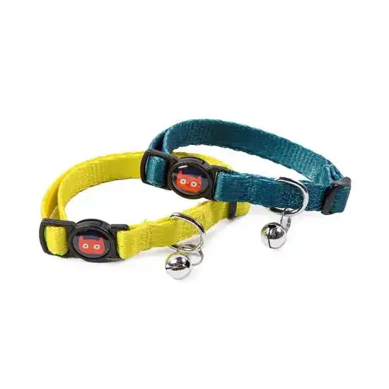Doodlecat Cat Collar Duo Set Citrus & Teal 18838
