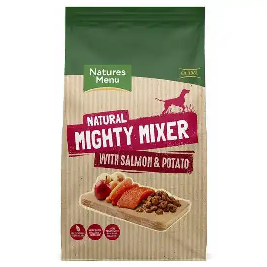 Natures Menu Natural Mighty Mixer Adult Dry Dog Food with Salmon & Potato 2kg 18149