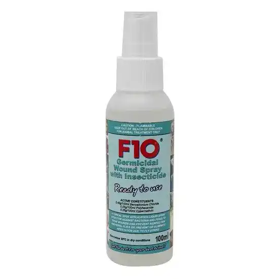 F10 Germicidal Wound Spray with Insecticide for Small Animals 100ml Bottle 1663