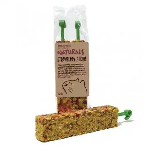 Rosewood Naturals Strawberry Sticks Treat for Small Animals 2 Pieces 16963