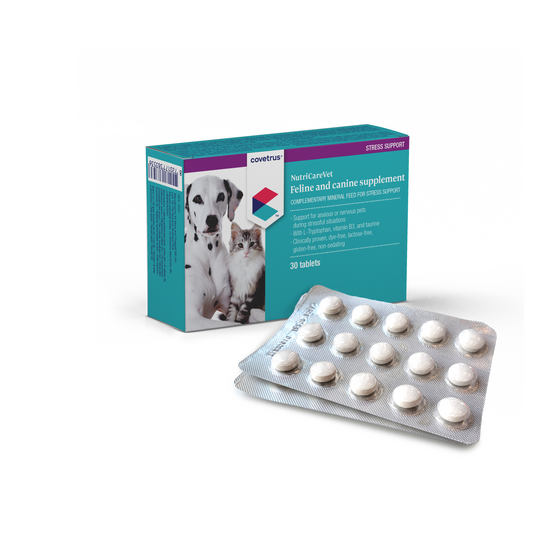 Covetrus NutriCareVet Stress Support Supplement Tablets for Cats & Dogs 16474