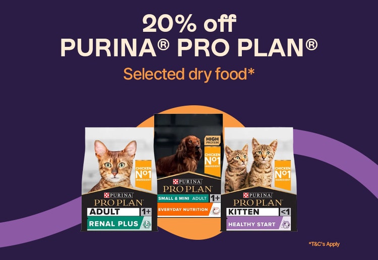 20% off Purina Pro Plan Selected dry food*