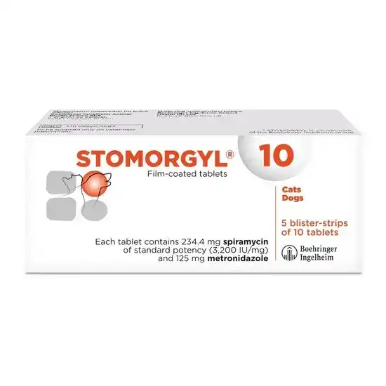 STOMORGYL 10 Film-Coated Tablets for Dogs and Cats 7668