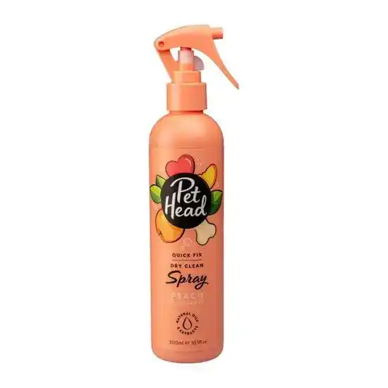 Pet Head Quick Fix Dry Clean No-Rinse Spray Shampoo for Dogs with Peach and Argan Oil 300ml Bottle 7772