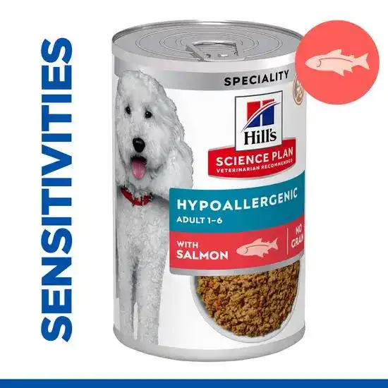 Hill's SCIENCE PLAN Hypoallergenic Adult Wet Dog Food with Salmon 12 x 363g Cans 18780