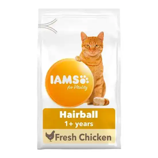 Iams for Vitality Adult & Senior Hairball Dry Cat Food with Fresh Chicken 16166